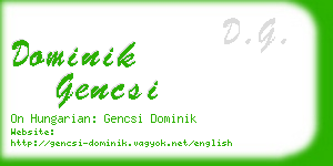 dominik gencsi business card